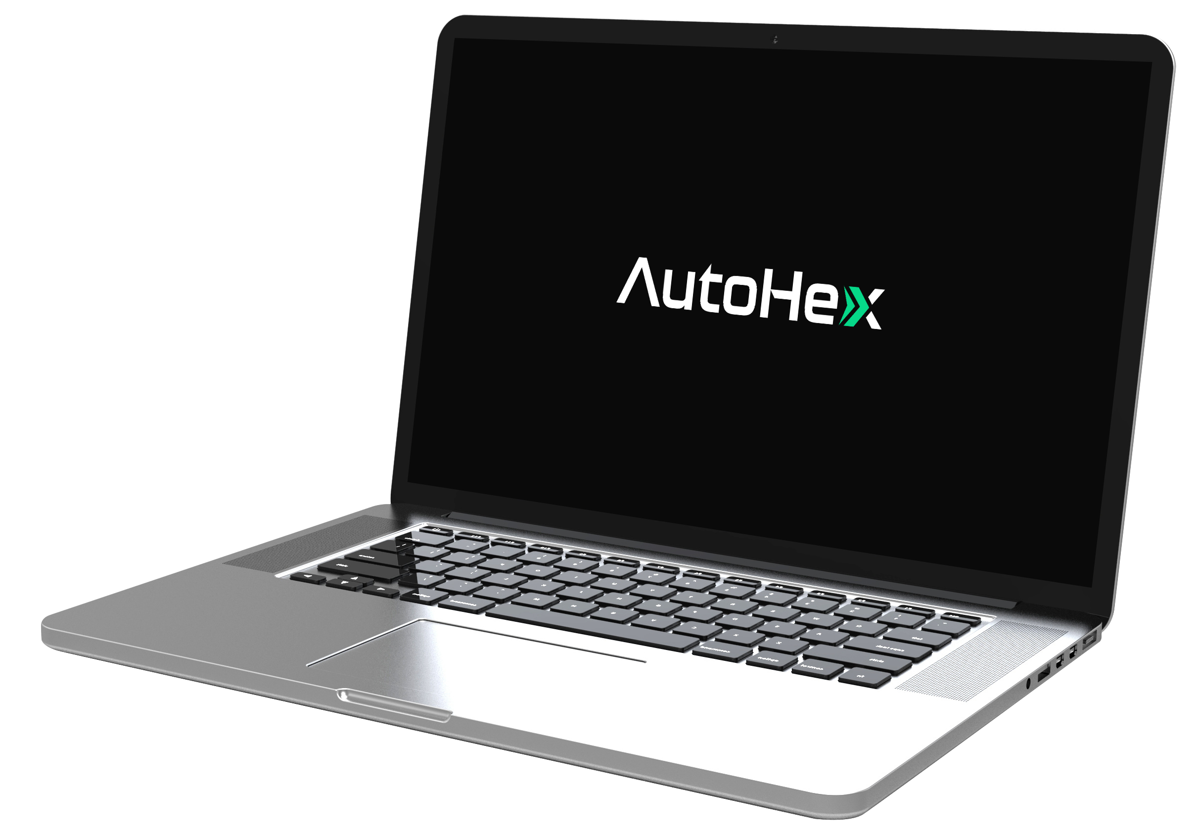 Autohex editor preview running on a laptop